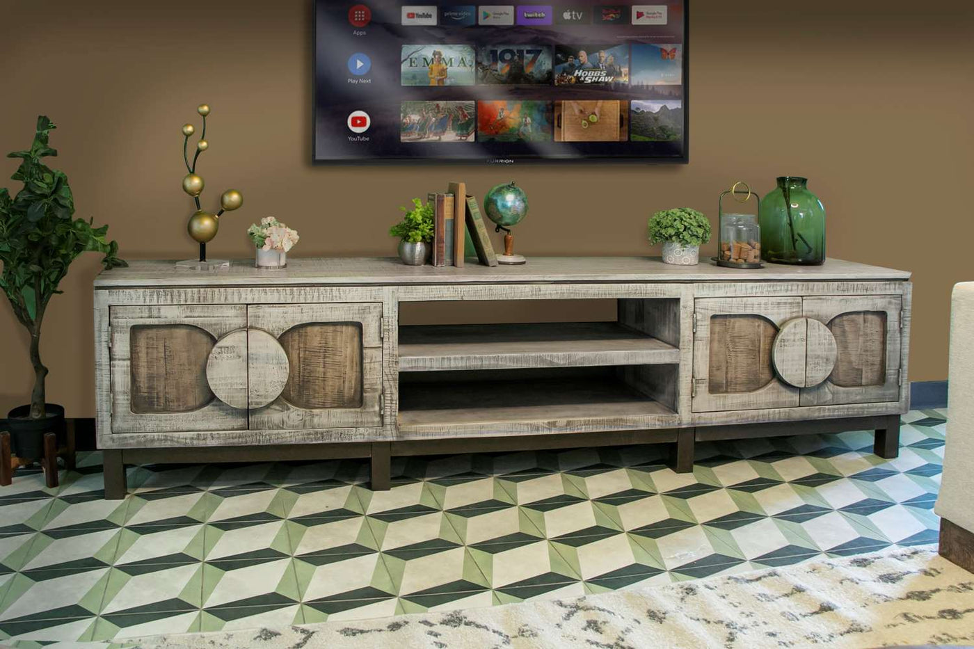 Cosala 93" TV Stand - White