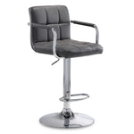 Kane Bar Height Stool - Grey, Chrome