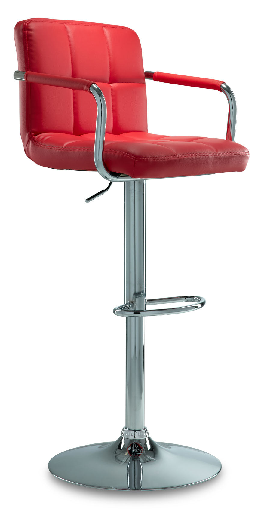 Kane Bar Height Stool - Red, Chrome