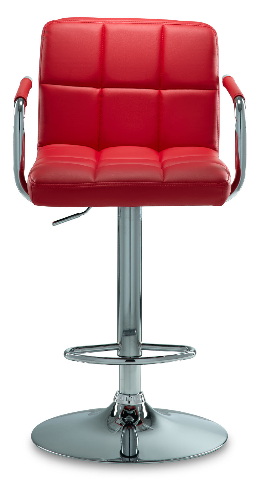 Kane Bar Height Stool - Red, Chrome