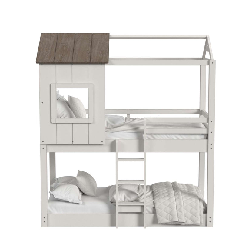 Lodge Twin Over Twin Bunk Bed - Cream