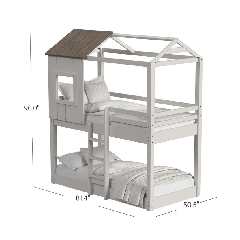 Lodge Twin Over Twin Bunk Bed - Cream