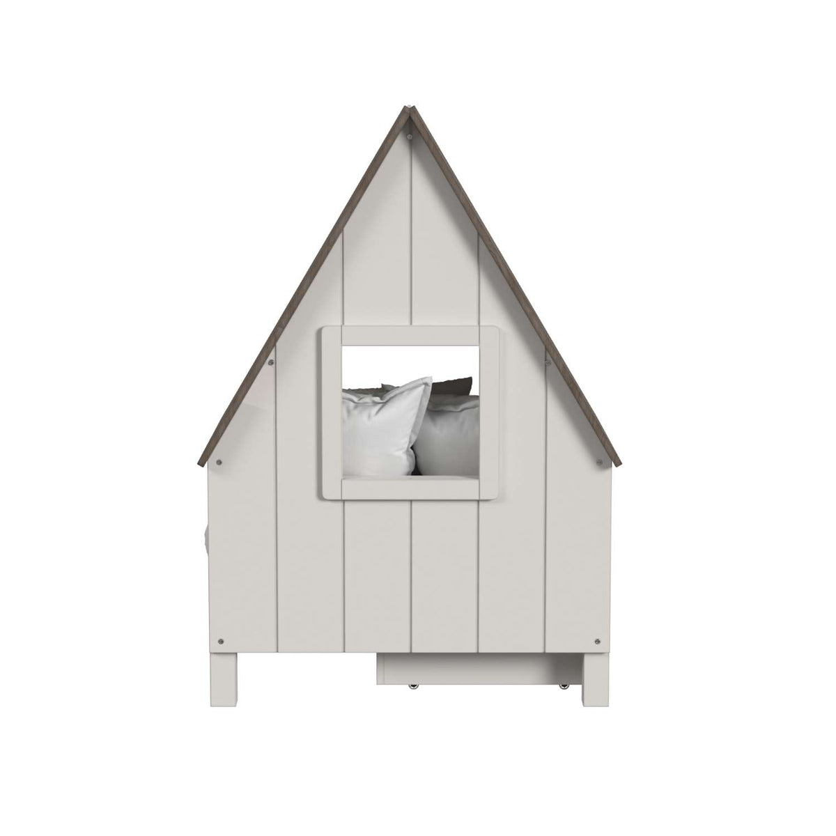 Lodge Twin Bed with Half Roof - Cream