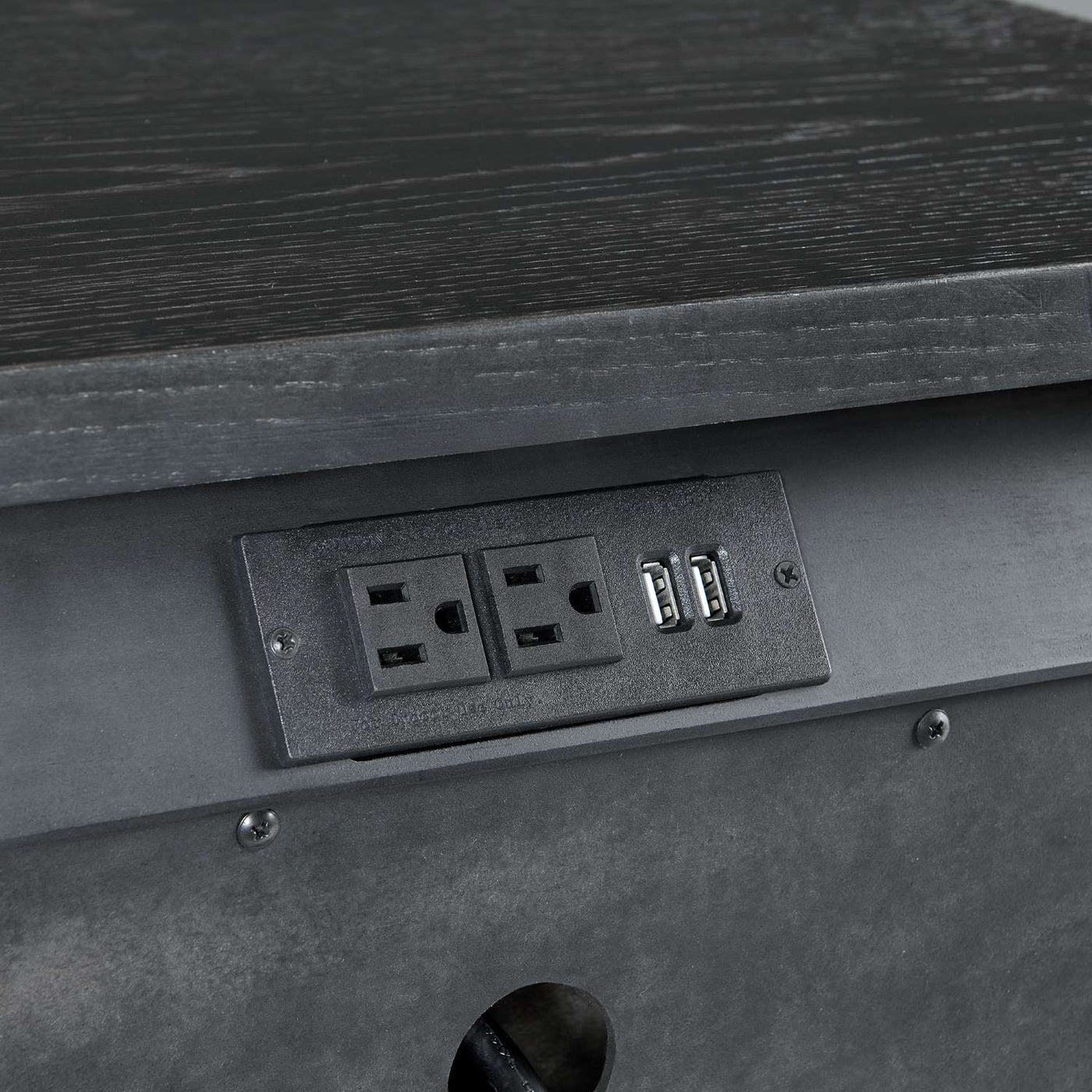 Laguna Night Table - Weathered Oak, Black