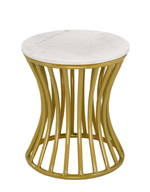 Lori Accent Table - White and Gold