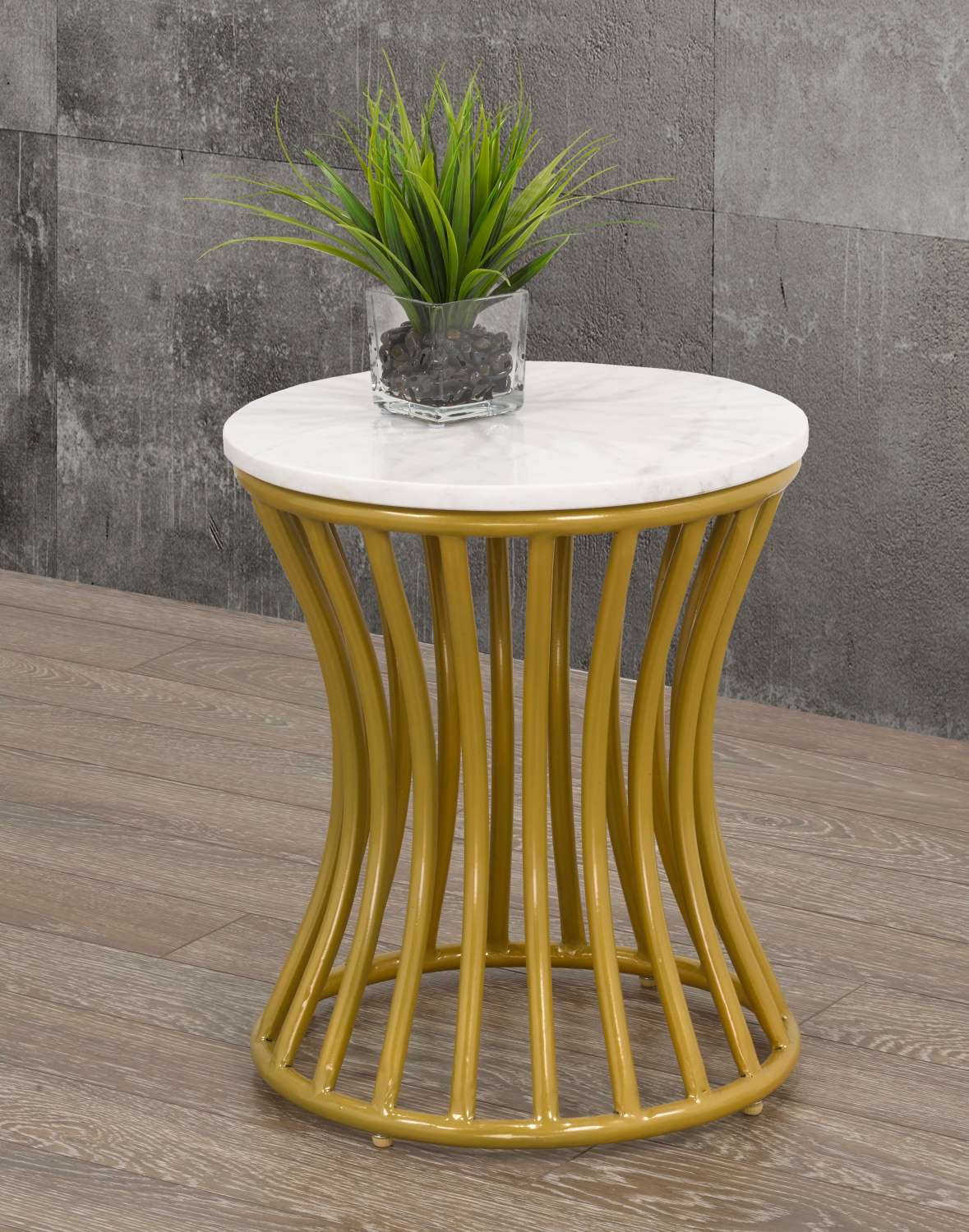 Lori Accent Table - White and Gold