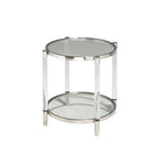 Lark End Table - Glass and Chrome