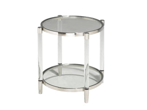 Lark End Table - Glass and Chrome