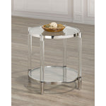 Lark End Table - Glass and Chrome