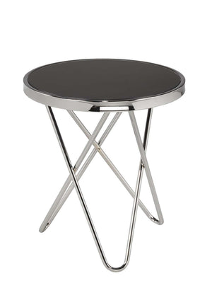 Mina Accent Table - Black and Silver