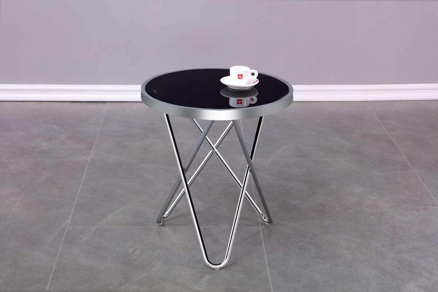 Mina Accent Table - Black and Silver