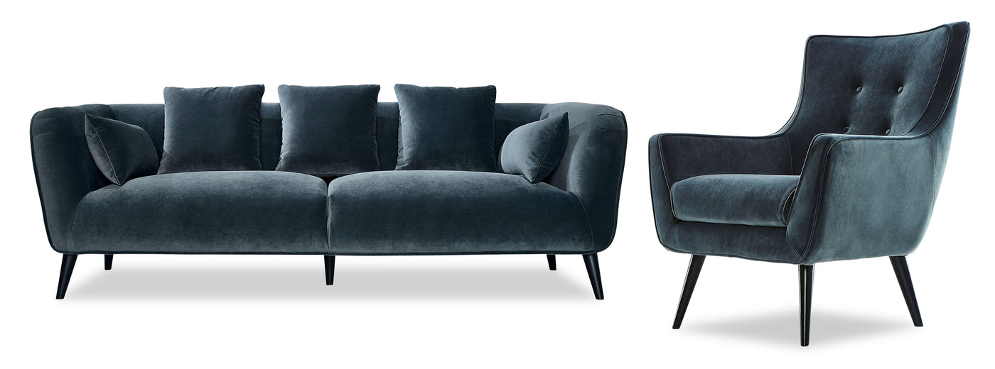 Maja Sofa and Accent Chair Set - Grey