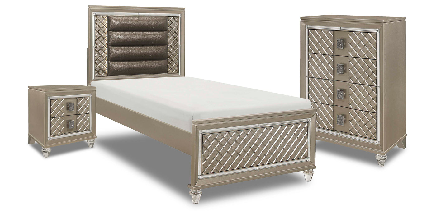 Meera 5-Piece Twin Bedroom Package - Champagne