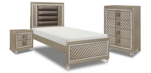 Meera 5-Piece Twin Bedroom Package - Champagne