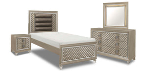 Meera 6-Piece Twin Bedroom Package - Champagne