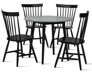 Midland 5-Piece Dining Set - Grey, Black