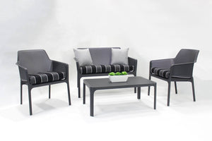 Nardi Net Relax 4-Piece Outdoor Conversation Set - Black