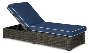 Grasson Lane - Outdoor Chaise Lounge - Blue, Brown
