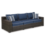 Grasson Lane - Outdoor Sofa - Blue, Brown