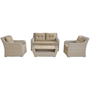 Haleola 4 Pc Rattan Weave Outdoor Conversation Set