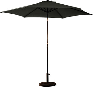 Brolly 9' Crank and Tilt Outdoor Umbrella - Onyx Black