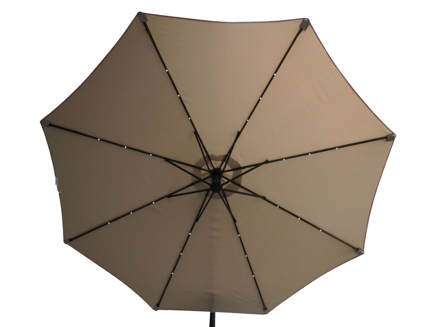 Bumbershoot 10' Solar LED Offset Outdoor Umbrella - Linen