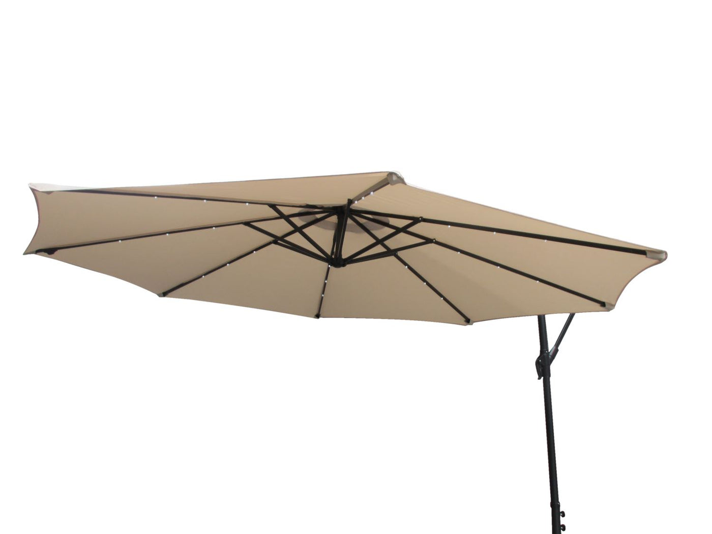 Bumbershoot 10' Solar LED Offset Outdoor Umbrella - Linen