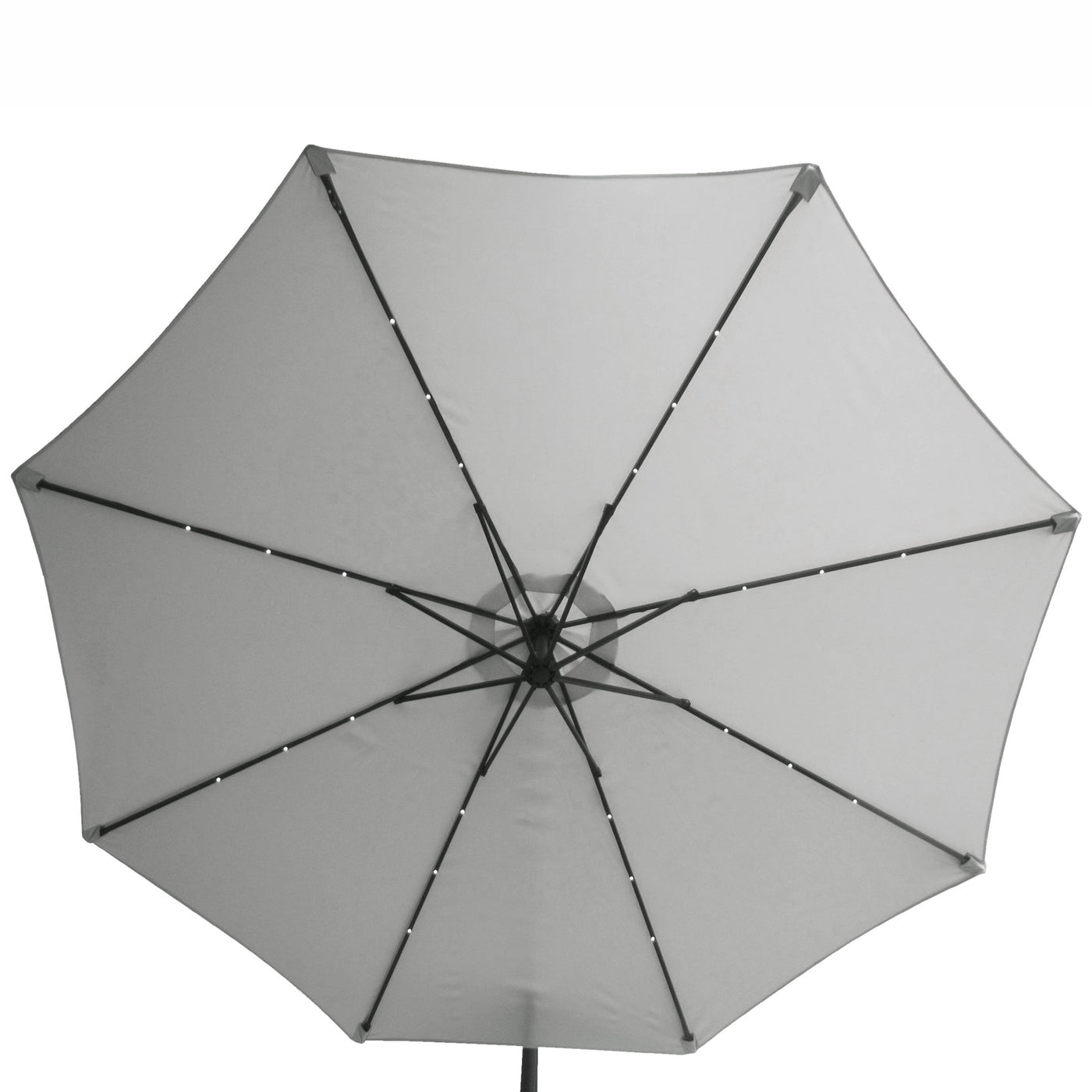 Bumbershoot 10' Solar LED Offset Outdoor Umbrella - Light Stone Grey