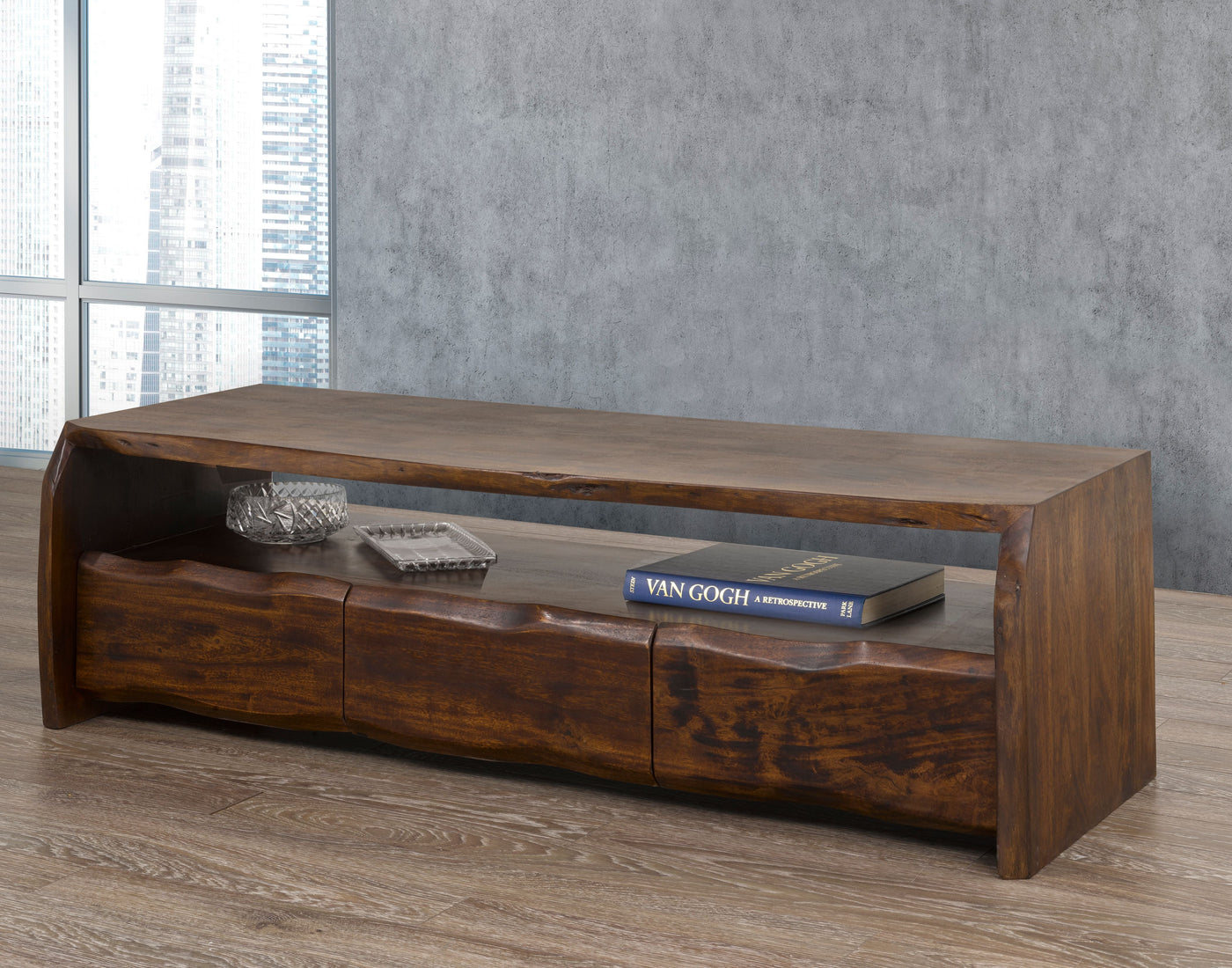Pascal 58" Live Edge TV Stand - Brown