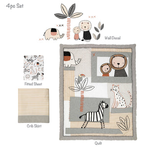 Patchwork Jungle 4-Piece Bedding Set
