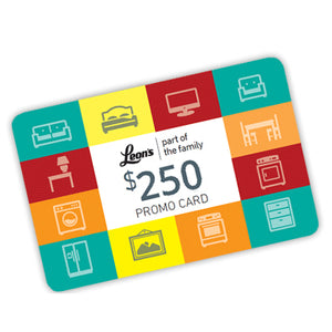 $250 Promo Card - In-Store Only. Redeemable on Furniture or Mattress Purchases made between 12/20/2018 and 01/31/2019. Please see store for details.