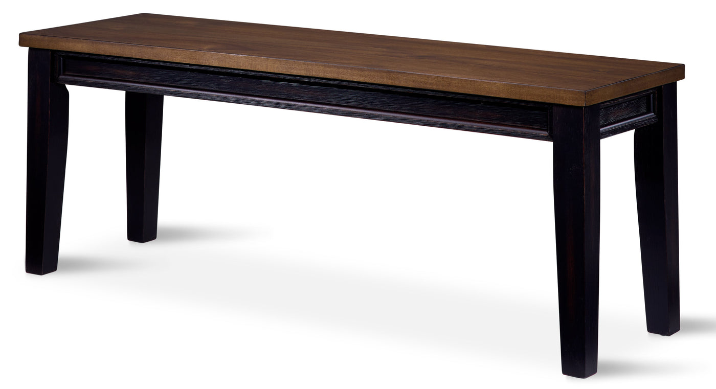 Raven Noir 3-Piece Dining Set with Benches - Ebony, Driftwood