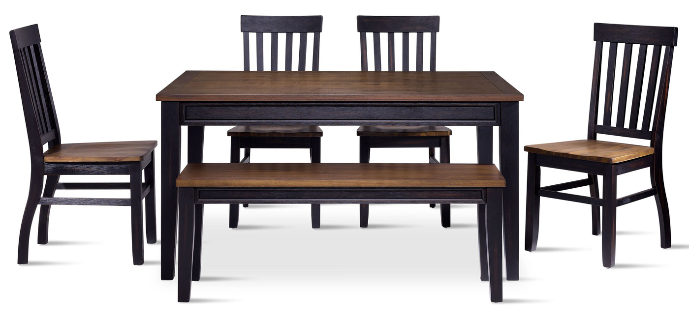 Raven Noir 6-Piece Dining Set - Ebony, Driftwood
