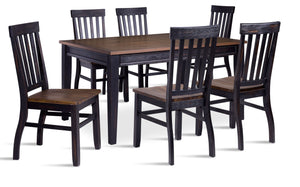 Raven Noir 7-Piece Dining Set - Ebony, Driftwood