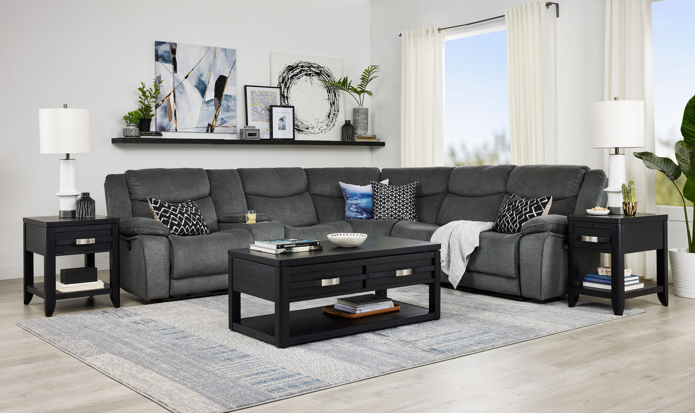 Saxon 3-Piece Power Reclining Sectional - Dynamite Charcoal