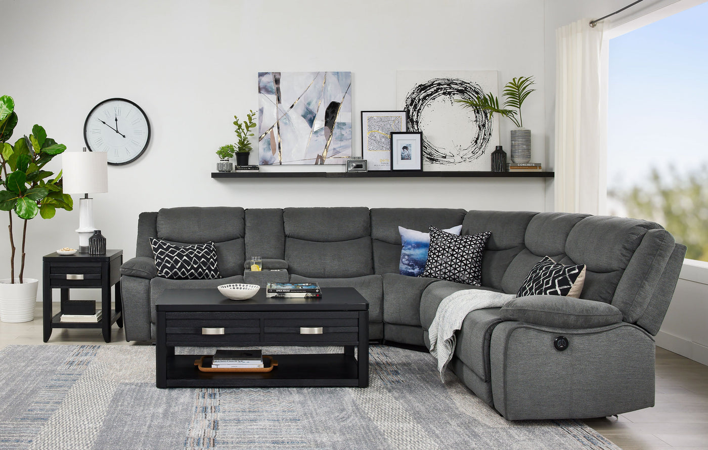 Saxon 3-Piece Power Reclining Sectional - Dynamite Charcoal