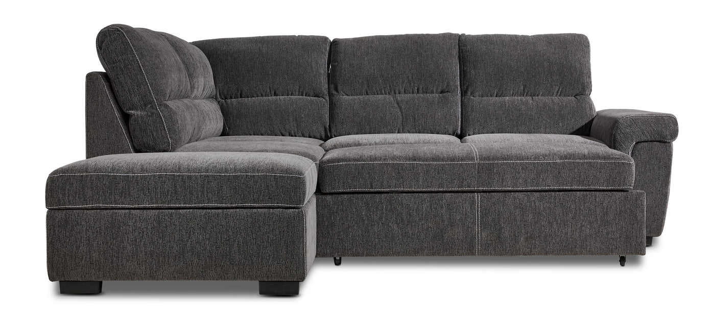 Serafina 4-Piece Sectional with Right Facing Pop-Up Bed - Charcoal