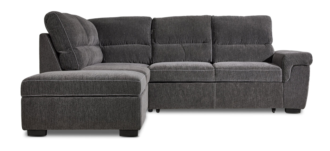 Serafina 4-Piece Sectional with Right Facing Pop-Up Bed - Charcoal