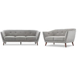 Ava II 2 Pc. Living Room Package w/ Loveseat - Light Grey