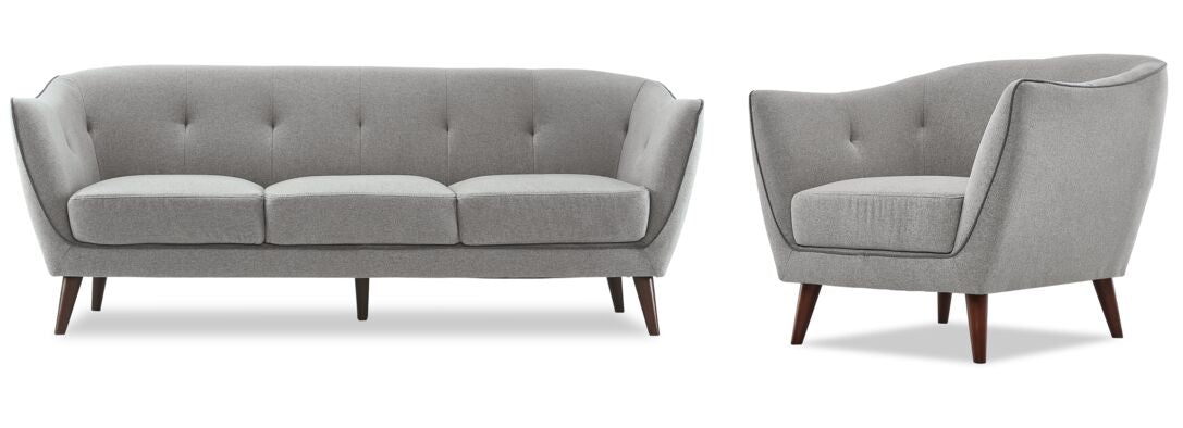 Ava II 2 Pc. Living Room Package w/ Chair - Light Grey