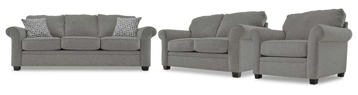 Duffield 3 Pc. Living Room Package - Charcoal