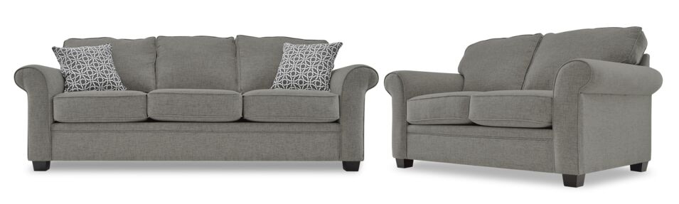 Duffield 2 Pc. Living Room Package w/ Loveseat - Charcoal