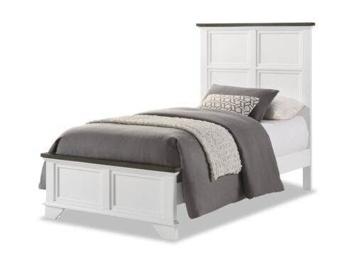 Abigail 5-Piece Twin Bedroom Package - White and Grey