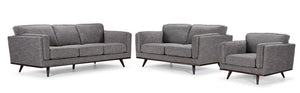 Adrianna II Sofa, Loveseat and Chair Set - Light Taupe