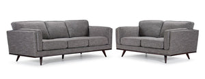 Adrianna II Sofa and Loveseat Set - Light Taupe