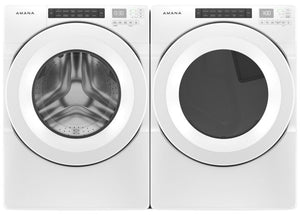 Amana White Front-Load Washer (5.0 cu. ft.) & Electric Dryer (7.4 cu. ft.) - NFW5800HW/YNED5800HW