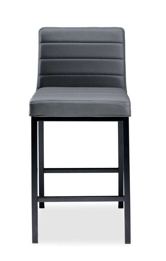 Amos Counter Height Stool - Grey Leather Look