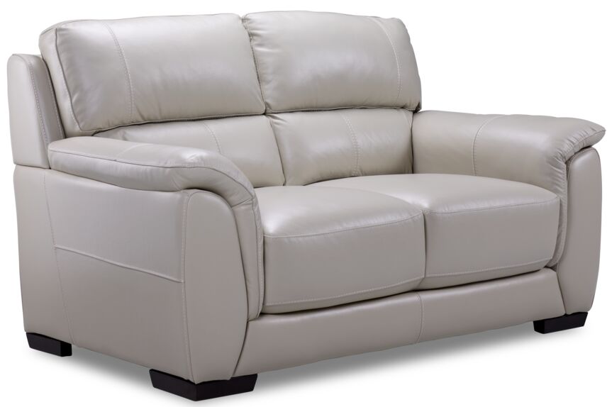 Avalon 3 Pc. Leather Living Room Package - Grey