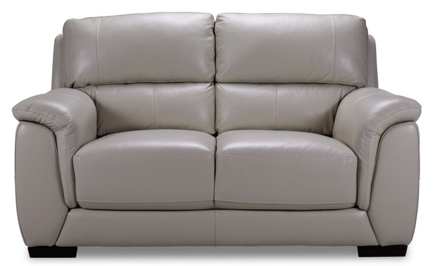 Avalon Leather Loveseat - Grey