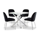 Avery II 5-Piece Dining Set - Black, Chrome